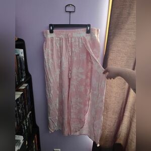 Pink 1X Floral Pants